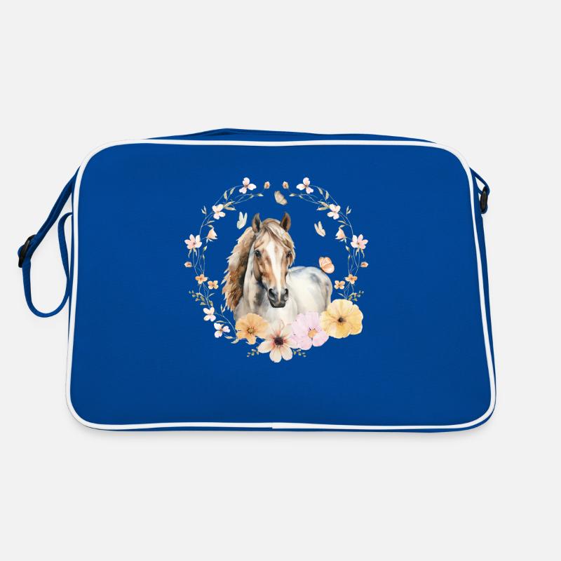 Blumenpferd Retro Tasche