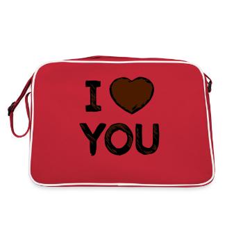 I love you - Retro Tasche - Rot/Weiß - Hinten