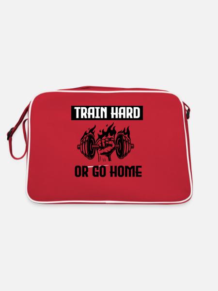 TRAIN HARD OR GO HOME - Retro Bag - red/white - Back