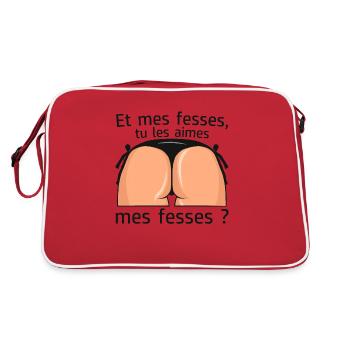 mes fesses aime humour couple sexe erotique - Sac Retro - rouge/blanc - Dos