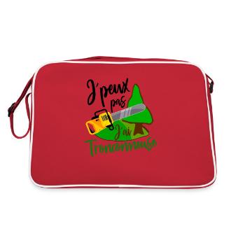 je peux pas j´ai tronçonneuse Bûcheron cadeau - Sac Retro - rouge/blanc - Dos