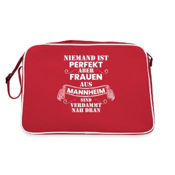 Mannheim Monnem - Retro Tasche - Rot/Weiß - Hinten