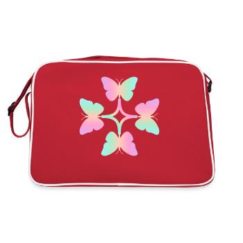 Schmetterlinge Union - Retro Tasche - Rot/Weiß - Hinten