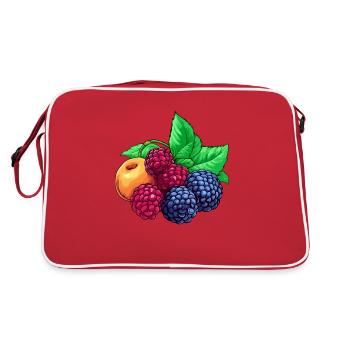 Framboises mûres et abricot - Sac Retro - rouge/blanc - Dos