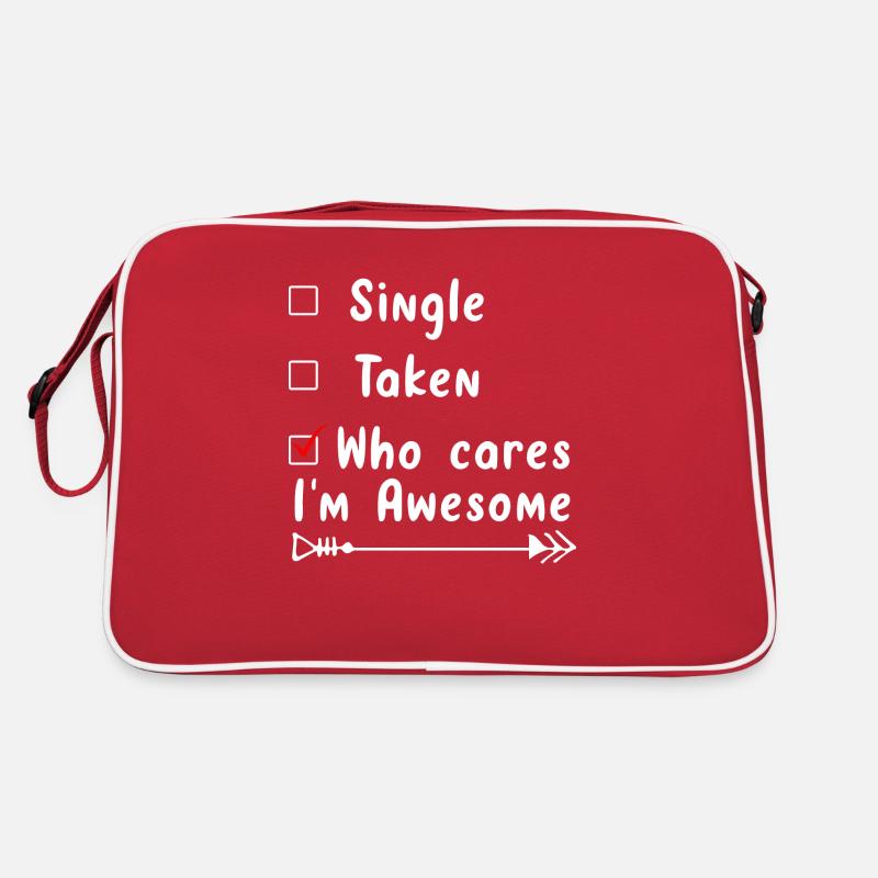 Valentinstag single taken who cares i m awesome Retro Tasche