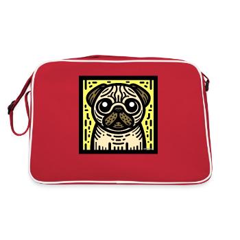 Pug Pop Art - Retro Bag - red/white - Back