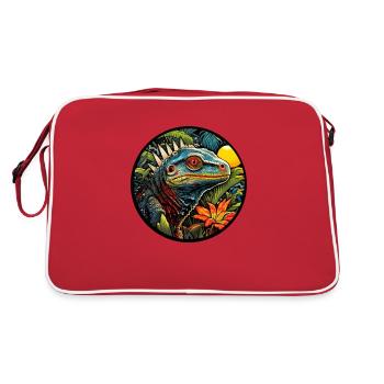 Lézard dans la jungle - Sac Retro - rouge/blanc - Dos