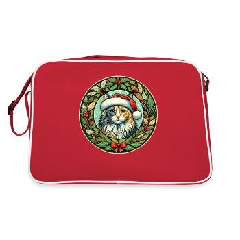 Calico Weihnachten verdünnen - Retro Tasche - Rot/Weiß - Hinten