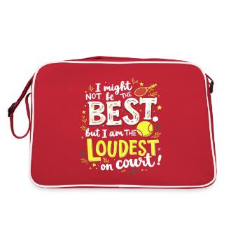 Nicht der beste aber der lauteste Tennis-Spieler - Retro Tasche - Rot/Weiß - Hinten