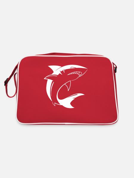 Hai Shark - Retro Tasche - Rot/Weiß - Hinten