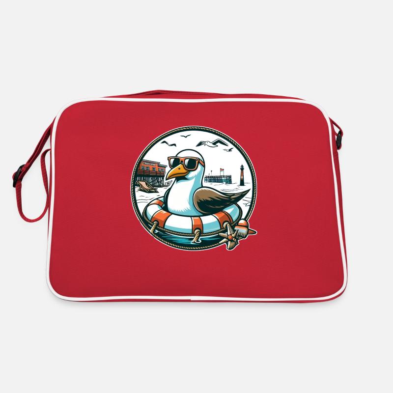Mouette dans une bouée de sauvetage Sac Retro