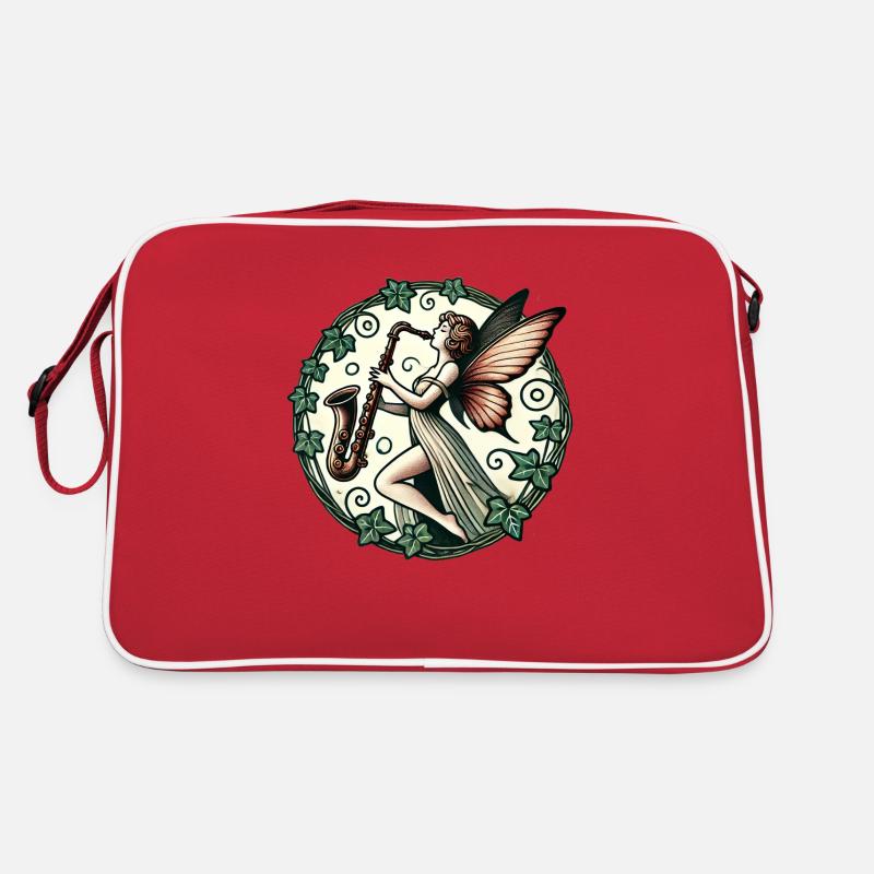 Saxophon Fee - Retro Tasche - Rot/Weiß