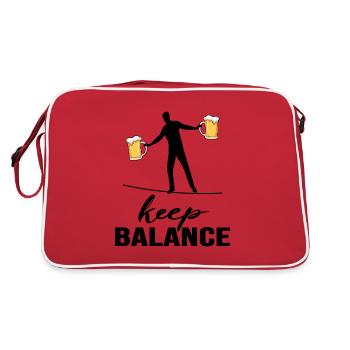 slackline and beer keep balance - Retro Bag - red/white - Back