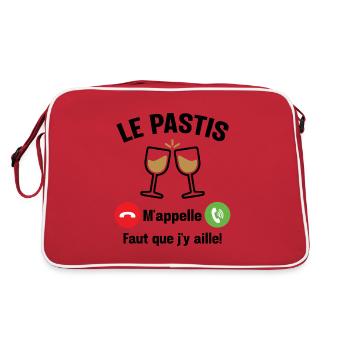 Le pastis m'appelle - Cadeau humour apéro alcool - Sac Retro - rouge/blanc - Dos