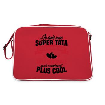Je suis une super tata, humour cadeau tata - Sac Retro - rouge/blanc - Dos