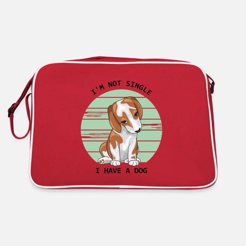 I am not single. I have a beagle - Retro Bag - red/white