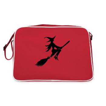 Witch on a broom Witch with a broom - Retro Bag - red/white - Back