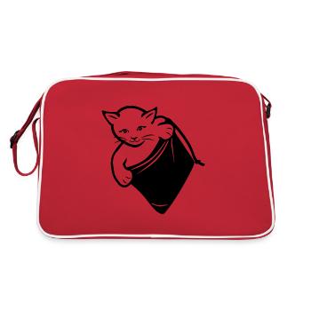 Spying cat - Retro Bag - red/white - Back