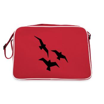 Oiseaux Mouettes Vole d’oiseaux - Sac Retro - rouge/blanc - Dos