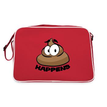 SHIT HAPPENS POOP - Sac Retro - rouge/blanc - Dos