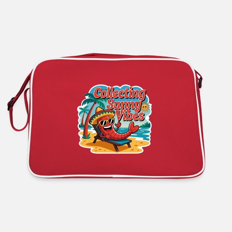 Sunny Summer Vibes Funny Crab on the Beach Retro Bag