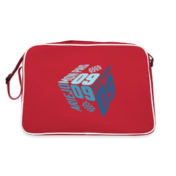 Der Cube d'Ariège. - Retro Tasche - Rot/Weiß - Hinten