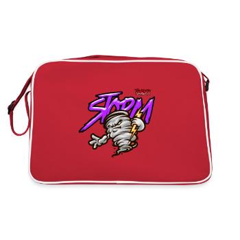 God of thunder cool cartoon - Retro Tasche - Rot/Weiß - Hinten