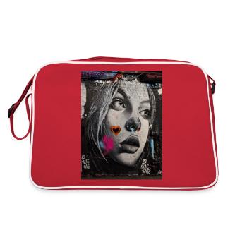Urban Art - Retro Tasche - Rot/Weiß - Hinten
