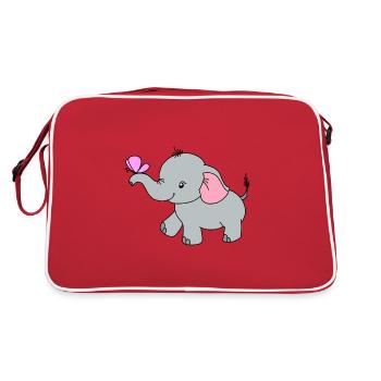 Éléphant Papillon Mignon - Sac Retro - rouge/blanc - Dos