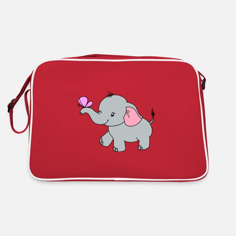 Elefant Schmetterling Niedlich Retro Tasche