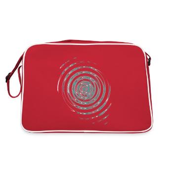 Black blue waves invert - Retro Bag - red/white - Back