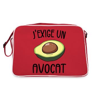 I Demand A Lawyer - Humor Pun - Retro Bag - red/white - Back