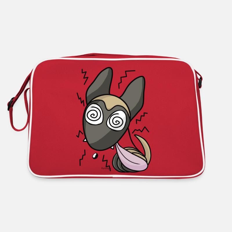 Belgischer Schäferhund Malinois 1 - Retro Tasche - Rot/Weiß