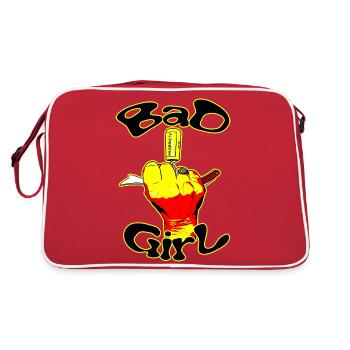 Das böse Mädchen - Retro Tasche - Rot/Weiß - Hinten