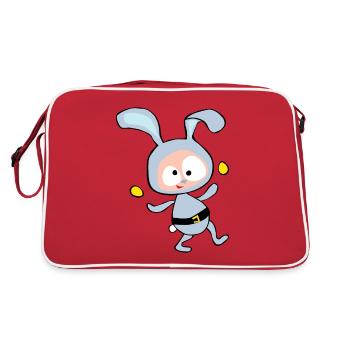 Easter dances with golden eggs - Retro Bag - red/white - Back