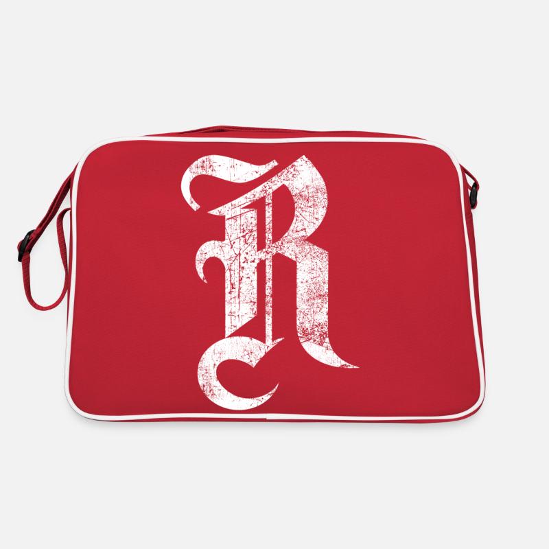 Tshirt alphabet initial R - Sac Retro - rouge/blanc