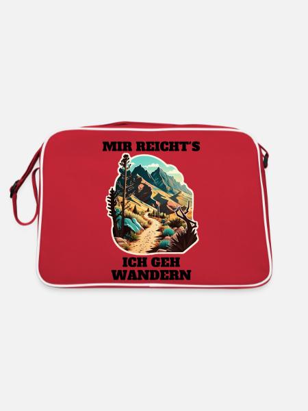 Mir reicht's ich geh wandern - Retro Tasche - Rot/Weiß - Hinten