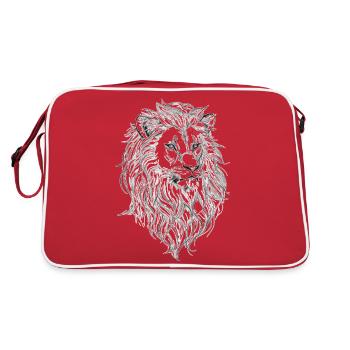 Lion's head - Retro Bag - red/white - Back