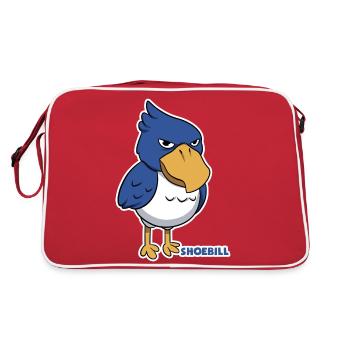 Shoebill Bird Ornithologist Forest I Gift - Retro Bag - red/white - Back
