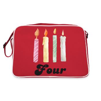 4e anniversaire bougie - Sac Retro - rouge/blanc - Dos
