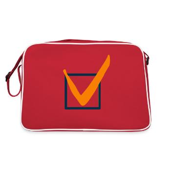 Häkchen Zeichen - Retro Tasche - Rot/Weiß - Hinten