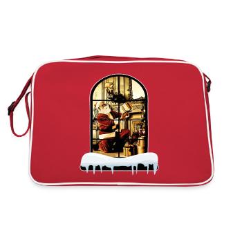 Santa Claus at home - Retro Bag - red/white - Back