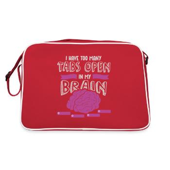 adhd, adhd Brain tabs open, Attention, - Retro Bag - red/white - Back