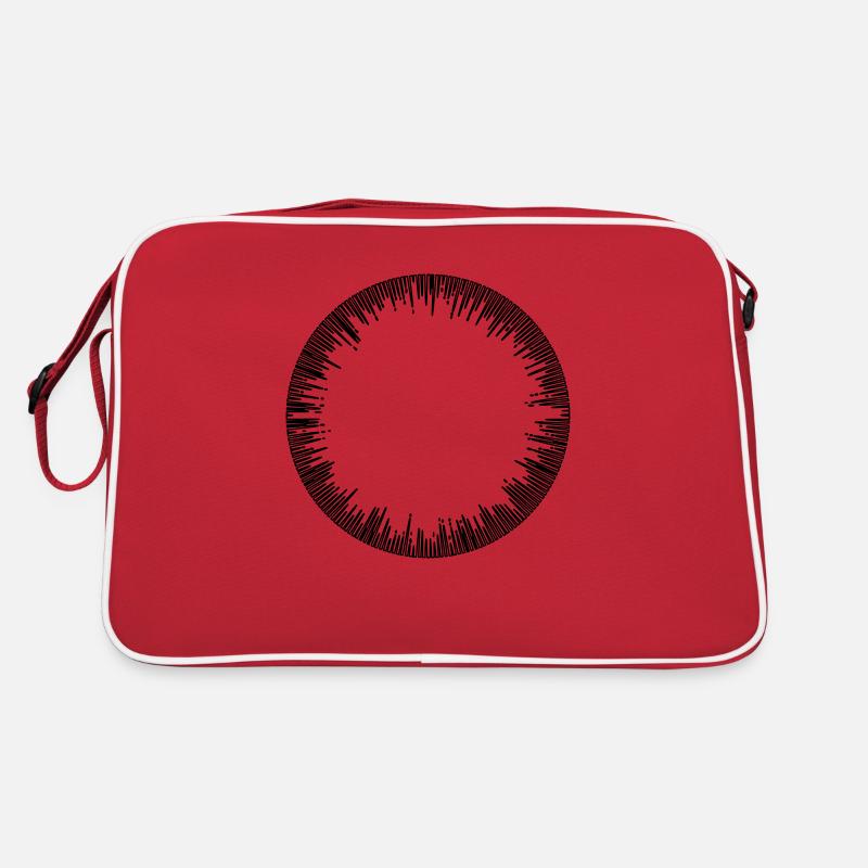 Circle frame rays motif photo frame template Retro Bag