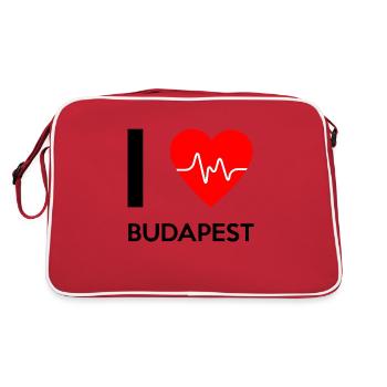 J'aime Budapest - I Love Budapest - Sac Retro - rouge/blanc - Dos