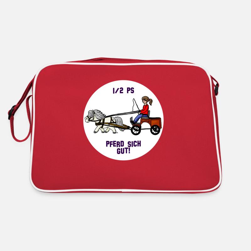 Pferd sich gut - Retro Tasche - Rot/Weiß