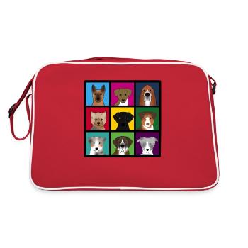 nouveaux chiens de 3 x 3 - Sac Retro - rouge/blanc - Dos