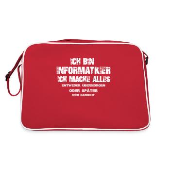 informatiker - Retro Tasche - Rot/Weiß - Hinten