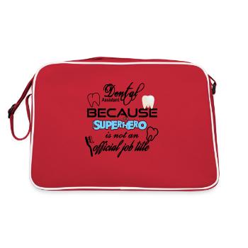 Dental Assistant because Superhero is not a job - Retro Tasche - Rot/Weiß - Hinten