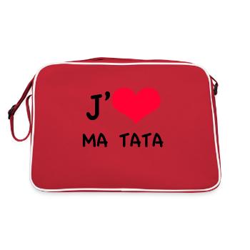 j'aime ma tata coeur rouge - Sac Retro - rouge/blanc - Dos